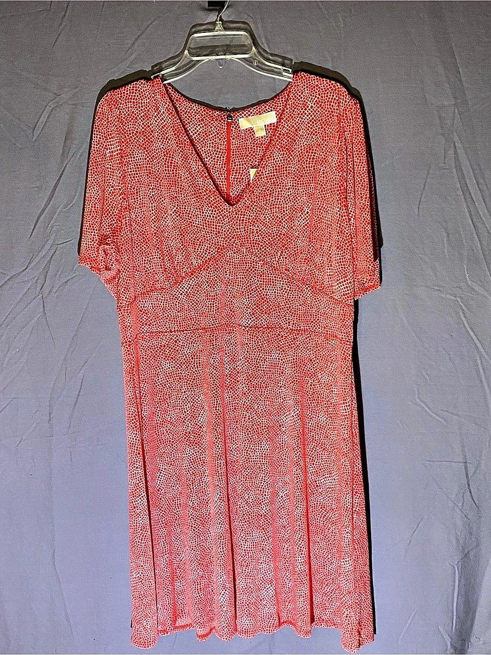 Michael Kors Printed Mini Dress Red & White Size 1X NWT